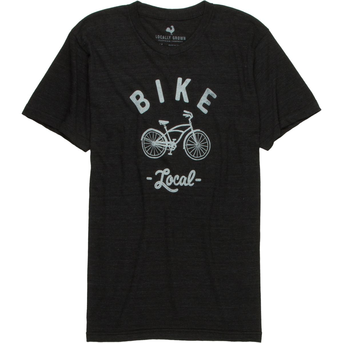 Locally Grown Bike Cruiser Tri-Blend Vintage T-Shirt - Short-Sleeve - Men's Vintage Black/White, M