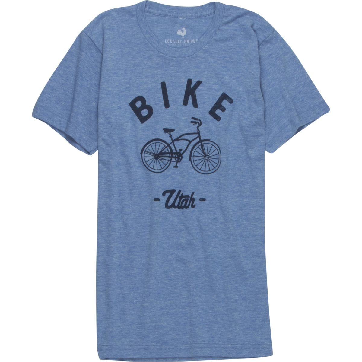 Locally Grown Bike Cruiser Utah Tri-Blend Vintage T-Shirt - Short-Sleeve - Men's Heather Blue/Navy, XL