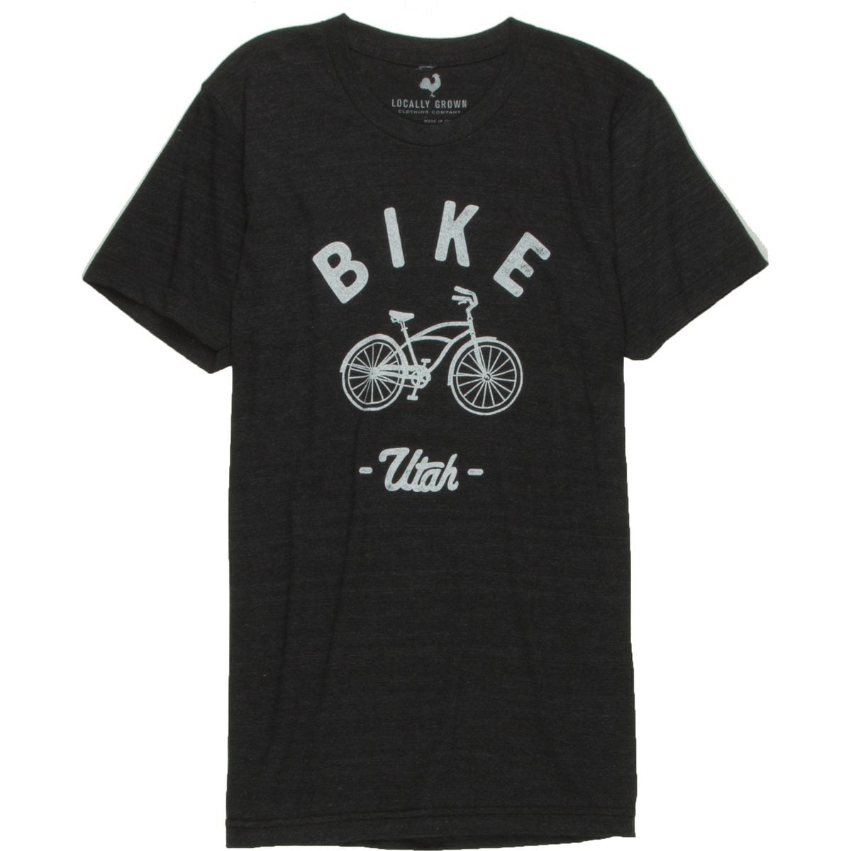 Locally Grown Bike Cruiser Utah Tri-Blend Vintage T-Shirt - Short-Sleeve - Men's Vintage Black/White, L