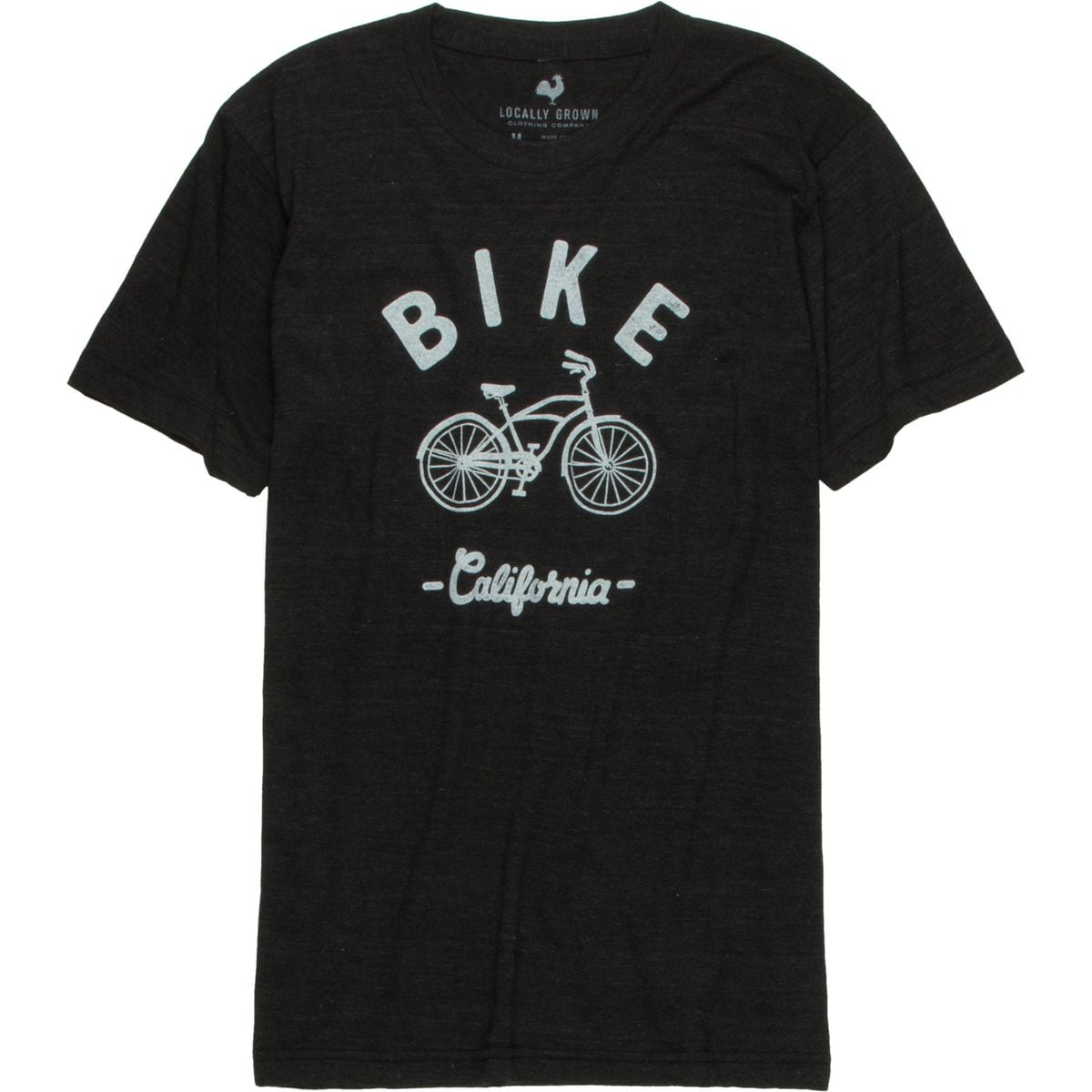 Locally Grown Bike Cruiser California Tri-Blend Vintage T-Shirt - Short-Sleeve - Men's Vintage Black/White, XL
