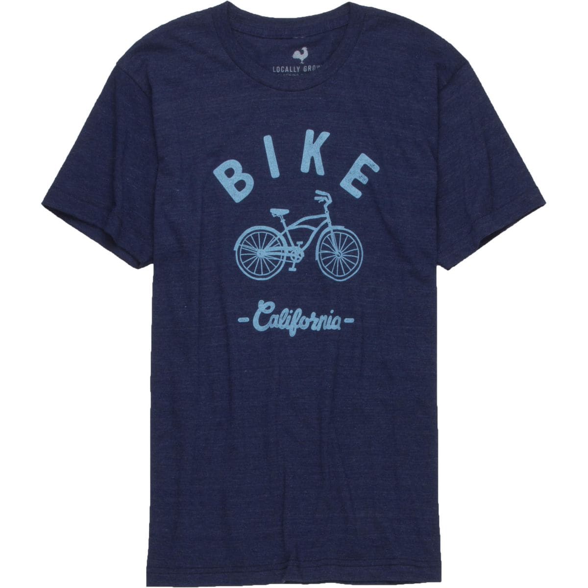 Locally Grown Bike Cruiser California Tri-Blend Vintage T-Shirt - Short-Sleeve - Men's Vintage Navy/Light Blue, S