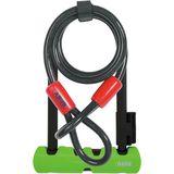 Abus Ultra 410 Mini U-Lock w/ Cobra Cable Black/Green, 7in/120cm cable