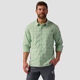 Backcountry Button-Up Long-Sleeve MTB Jersey - Men's Winter Green Plaid, L