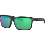 Costa Rinconcito 580G Polarized Sunglasses Matte Black Frame/Green Mirror, One Size - Men's