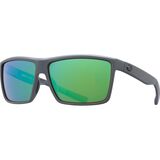Costa Rinconcito 580G Polarized Sunglasses Matte Gray Frame/Green Mirror, One Size - Men's