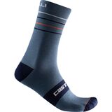 Castelli Endurance 15 Sock Light Steel Blue/Pop Orange/White, S/M - Men's