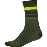Endura BaaBaa Merino Stripe Sock Forest Green, L/XL - Men's