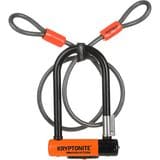 Kryptonite Evolution Mini-7 U-Lock Double Deadbolt + 120cm Cable Black/Orange, 13mm x 83mm x 178mm