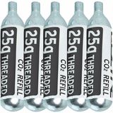 Lezyne 25G Threaded CO2 Cartridge - 5-Pack Refill Silver/W/B Sticker, One Size
