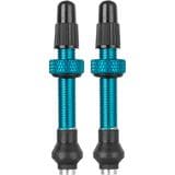 Industry Nine No-Clog Aluminum Tubeless Valve Stems Turquoise, 40mm, Pair