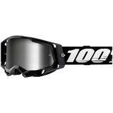 100% Racecraft 2 Mirrored Lens Goggles Black/Mirror Silver Lens, One Size