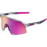 100% S3 Sunglasses Polished Translucent Grey, One Size - Men's