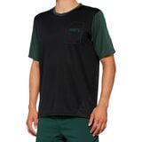 100% Ridecamp Short-Sleeve Jersey - Men's Black/Forest Green, XL