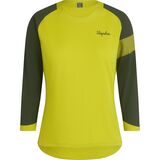 Rapha Trail 3/4-Sleeve Jersey - Women's Gecko Yellow/Deep Olive Green, L