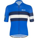 Santini Eco Sleek Bengal Short-Sleeve Jersey - Men's Blue Nautica, M