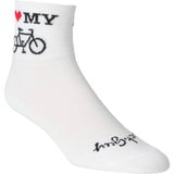 SockGuy Heart My Bike Sock One Color, S/M - Men's