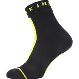 SealSkinz Dunton Waterproof All Weather Ankle-Length Hydrostop Sock Black/Neon Yellow, XL - Men's