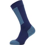 SealSkinz Runton Waterproof Cold Weather Mid-Length Hydrostop Sock Navy Blue/Red, S - Men's