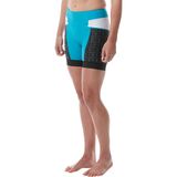 TYR Competitor 6in Tri Short - Women's Turquoise/Grey/White, XS