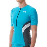 TYR Competitor Short-Sleeve Top - Women's Turquoise/Grey/White, S