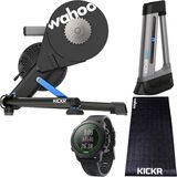 Wahoo Fitness Indoor Cycling Essentials Bundle New Kickr/Climb, Mat/Watch - Stealth Gray