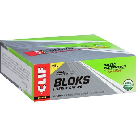 Clifbar Bloks Energy Chews - 18-Pack Salted Watermelon, One Size