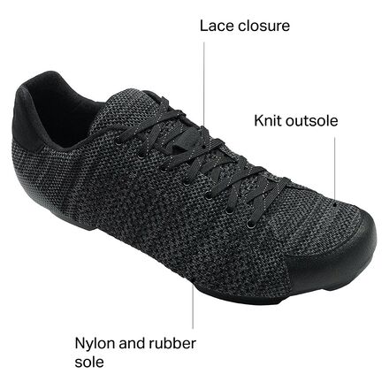 Giro Republic R Knit Cycling Shoe - Men's Black/Charcoal Heather, 44.0