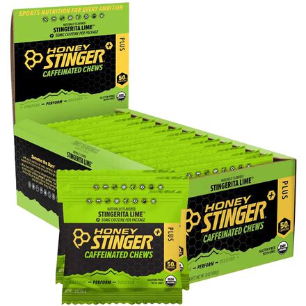 Honey Stinger Caffeinated Energy Chews - 12-Pack Stingerita Lime, One Size