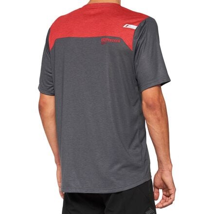 100% Airmatic Short-Sleeve Jersey - Men's Charcoal/Racer Red, M