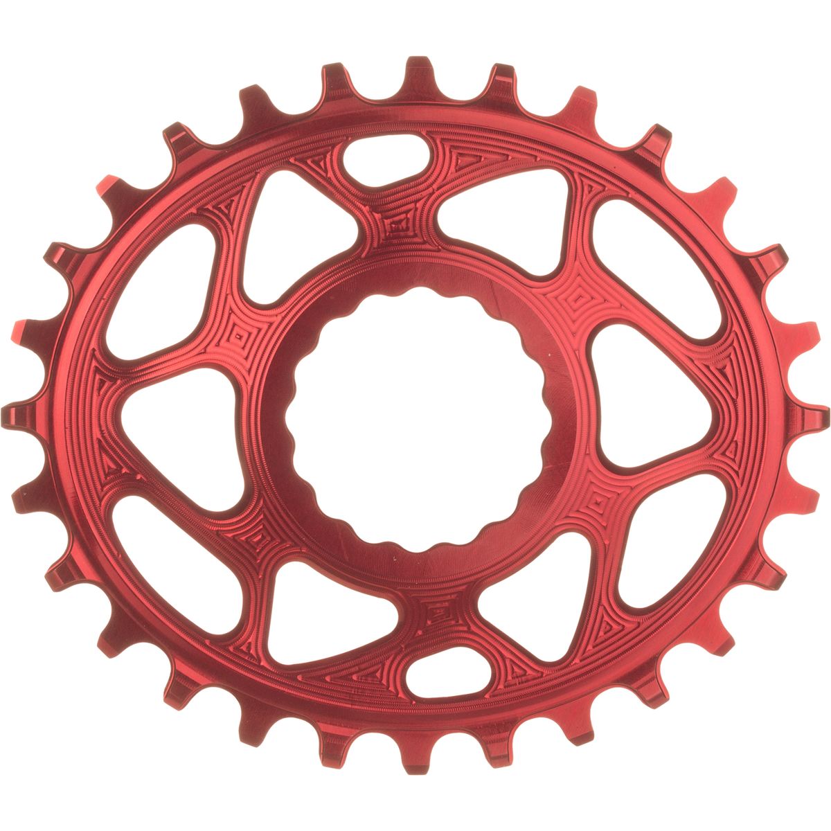absoluteBLACK Race Face Oval Cinch Direct Mount Traction Chainring - Red, 30t
