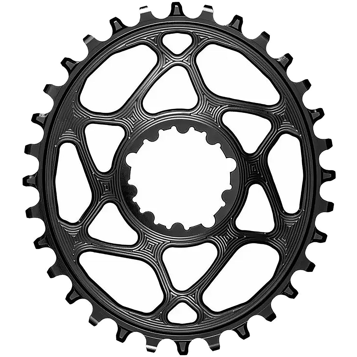 Absoluteblack absoluteBLACK SRAM Oval Direct Mount Boost Chainring for Shimano HG+ Black, 34t, Hyperglide Plus (M9100, M8100, M7100)