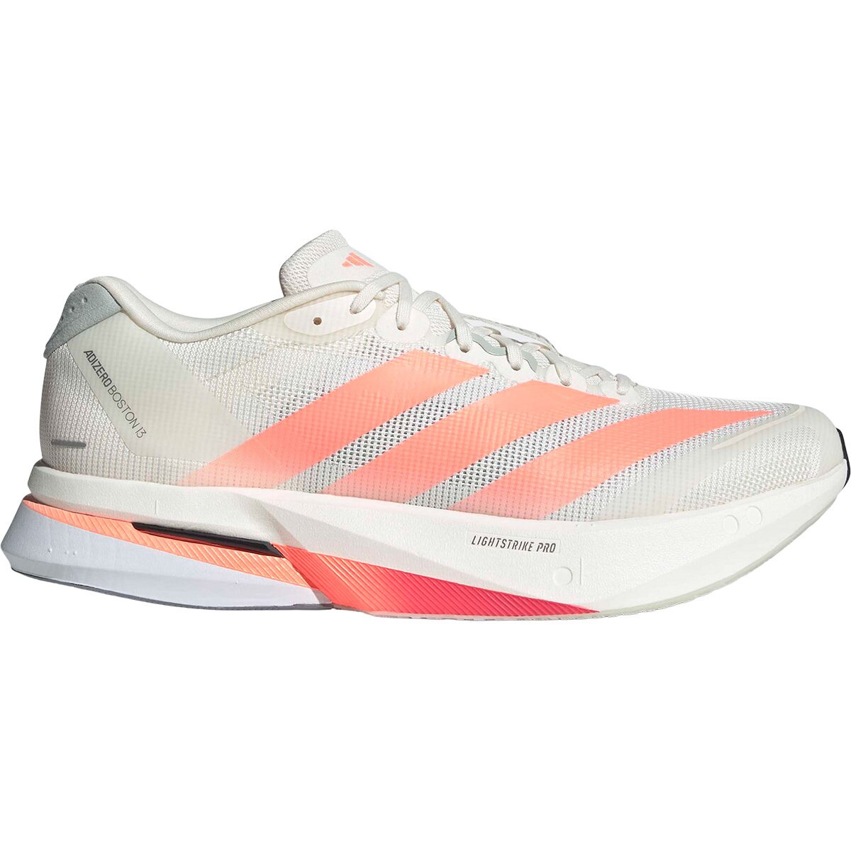 Adidas Men's Adizero Boston 13 Running Shoe in Off White / Lucid Orange / Grey - Size: 12
