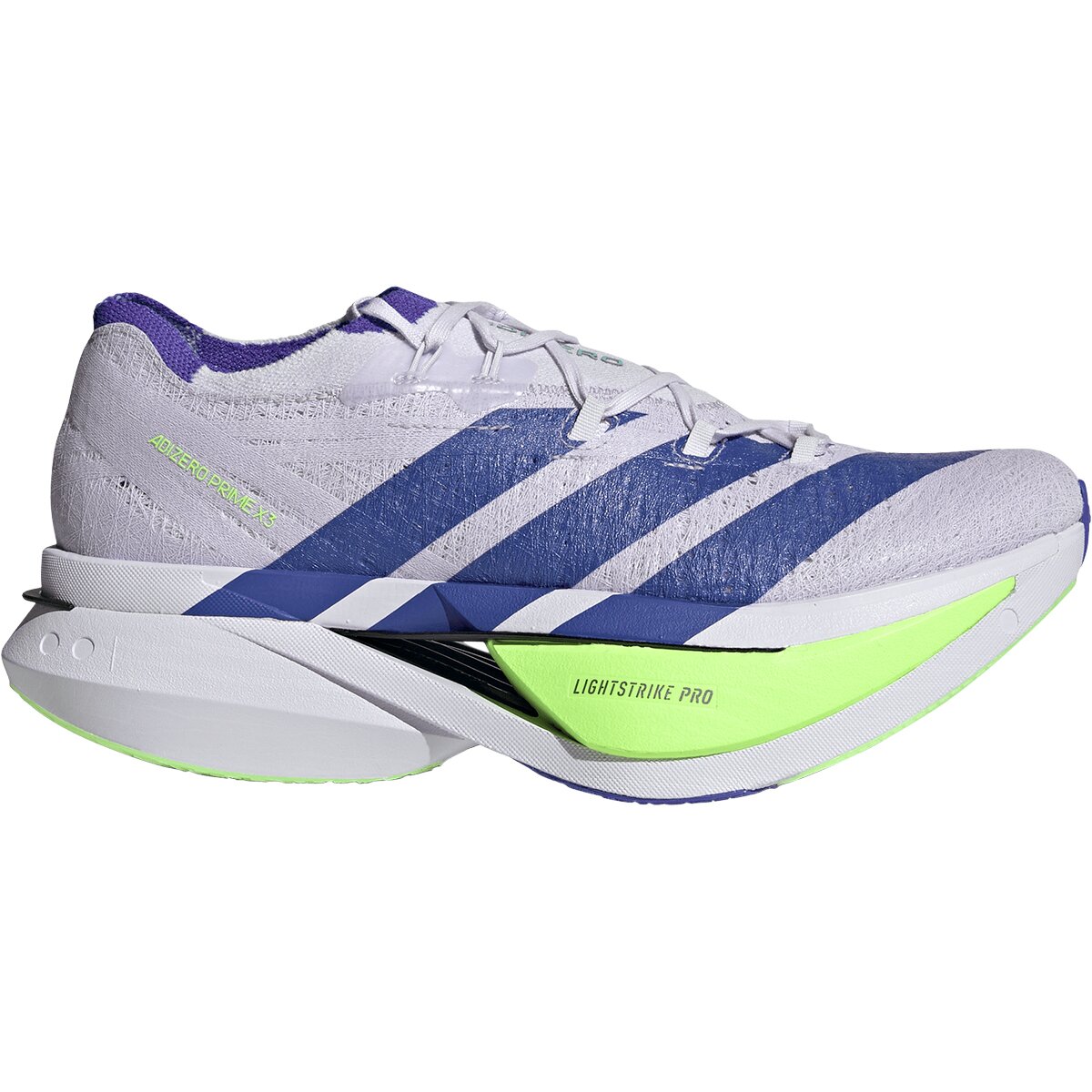 Men's adidas Adizero Prime X3 Strung Running Shoes 12 Regular Frozen Purple/Solar Purple/Signal Green