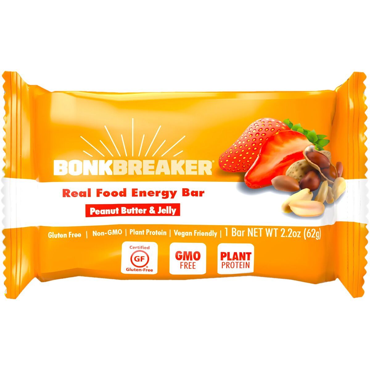 Bonk Breaker Energy Bar Peanut Butter & Jelly, Box of 12 bars