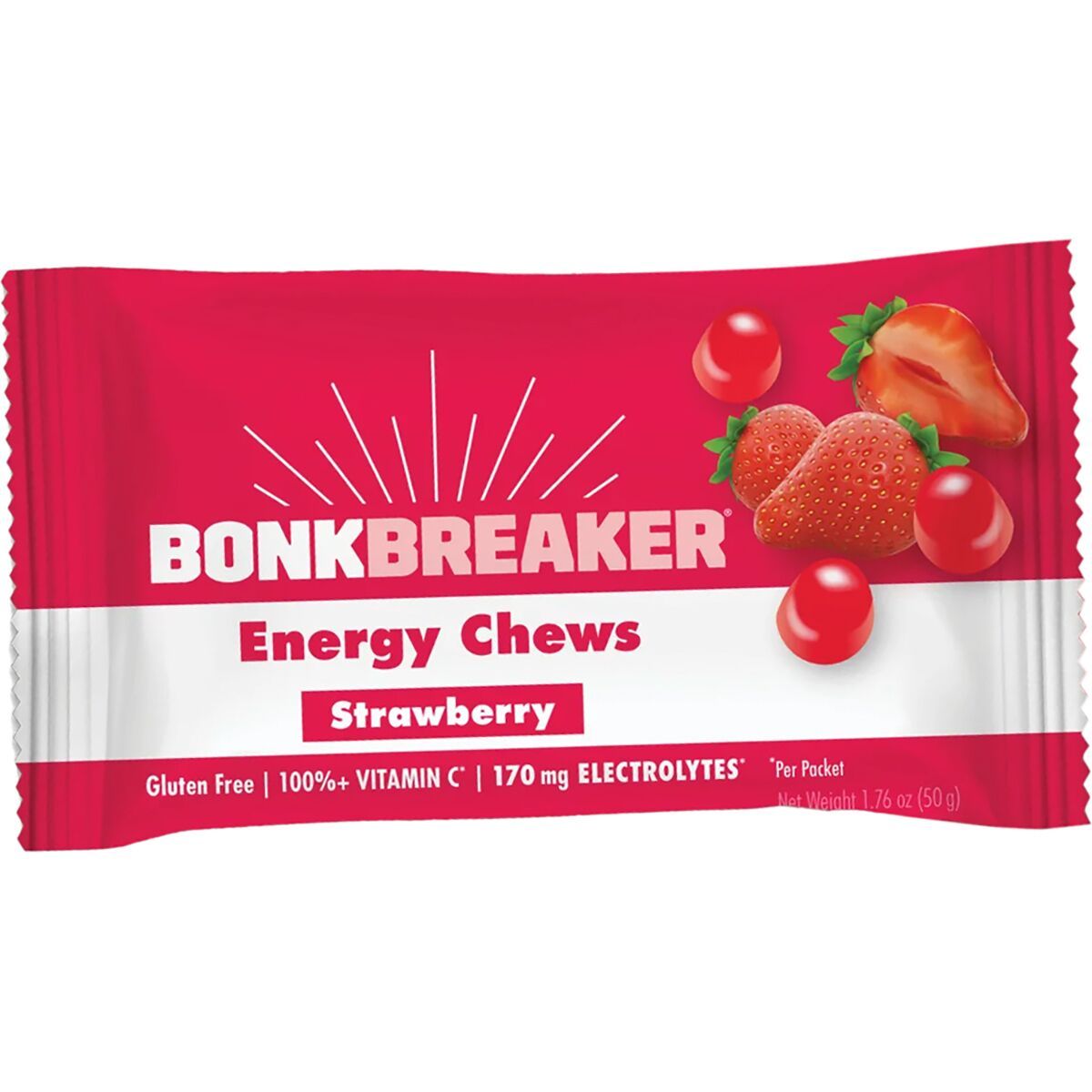 Bonk Breaker Energy Chews Strawberry, Box of 10 Packs