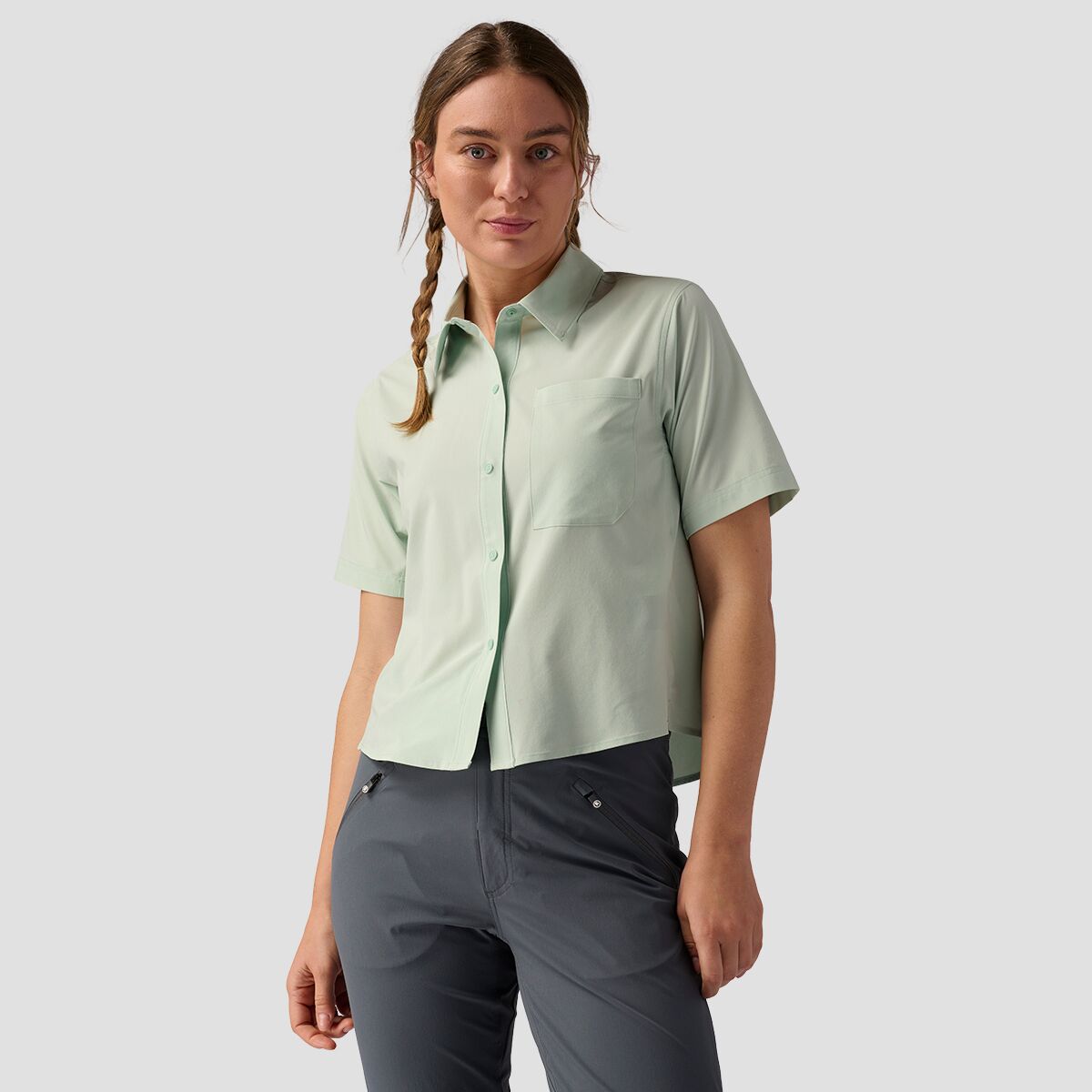 Backcountry Button-Up MTB Jersey - Women's Silt Green, S