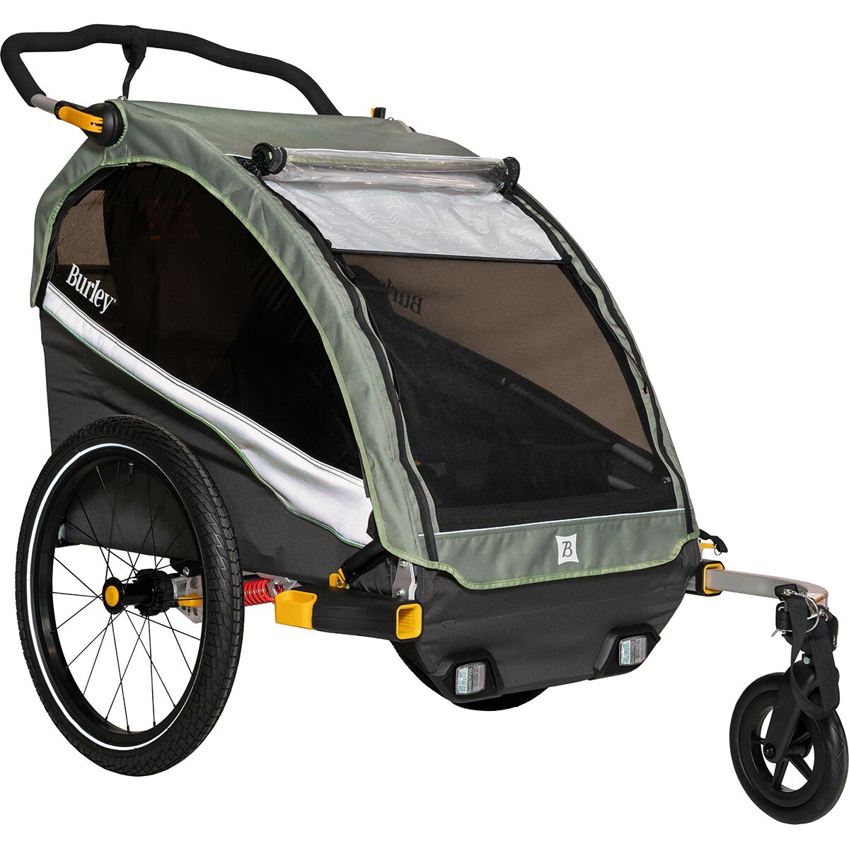 Burley Burley D'Lite X Stroller Sage Green/Charcoal Grey/White, Double
