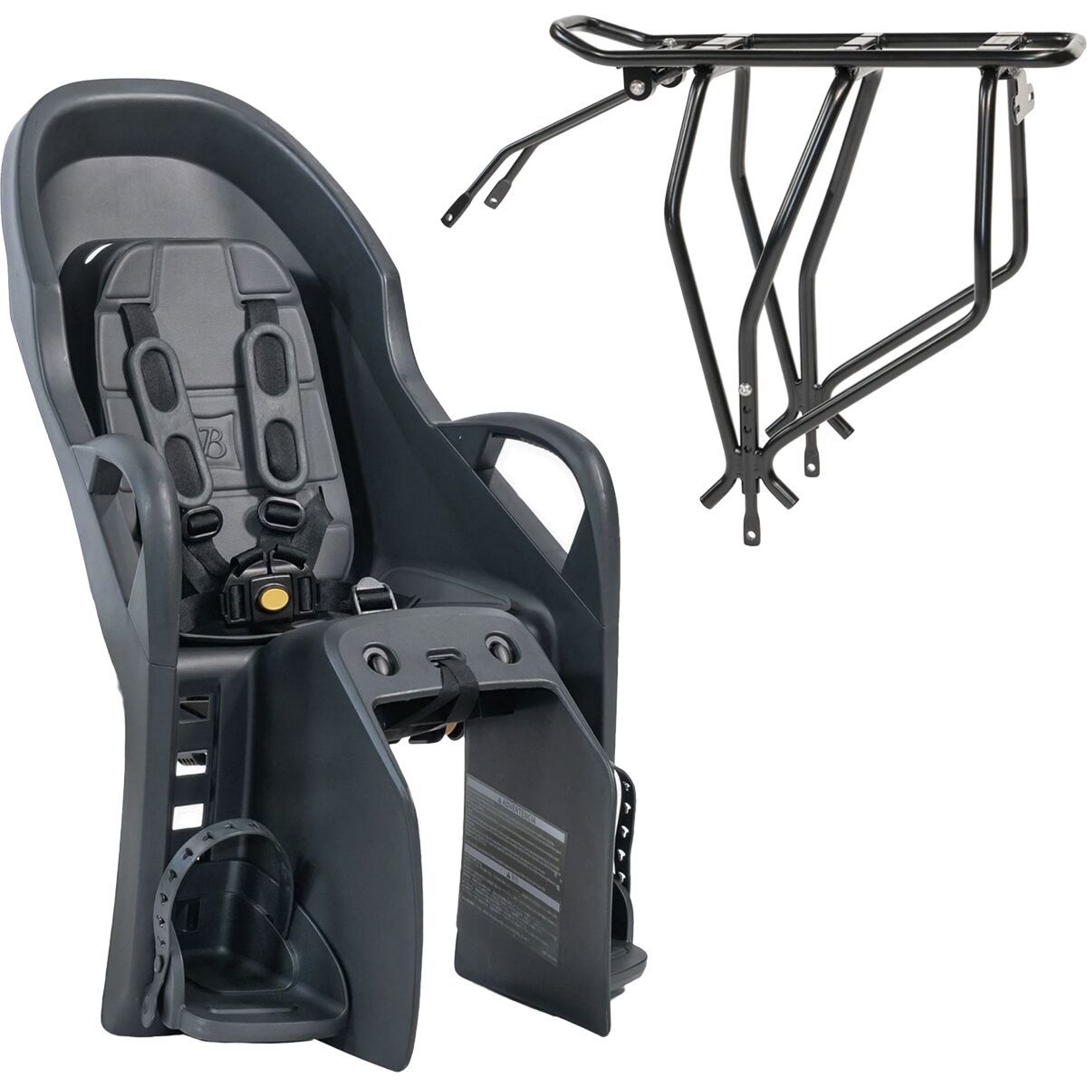 Burley Dash RM + Rear Rack Black/Grey, One Size
