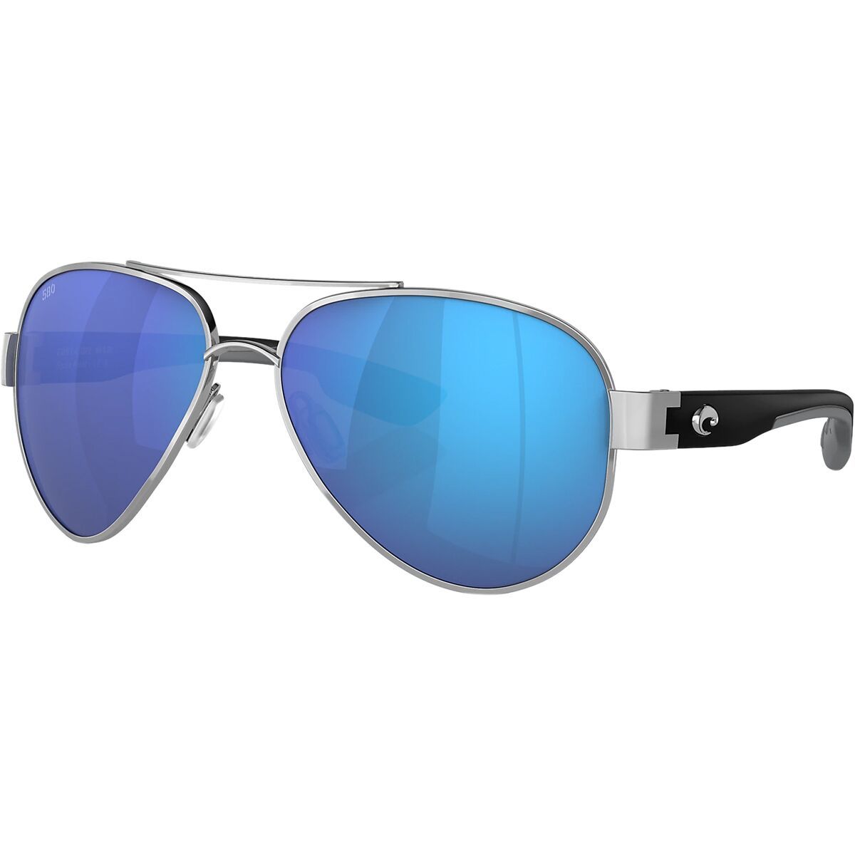 Costa Costa South Point Polarized 580G Sunglasses Palladium Silver/Blue Mirror, One Size - Men's