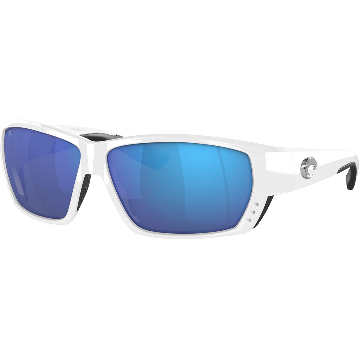 Costa Costa Tuna Alley 580G Polarized Sunglasses White/Blue Mirror, One Size - Men's