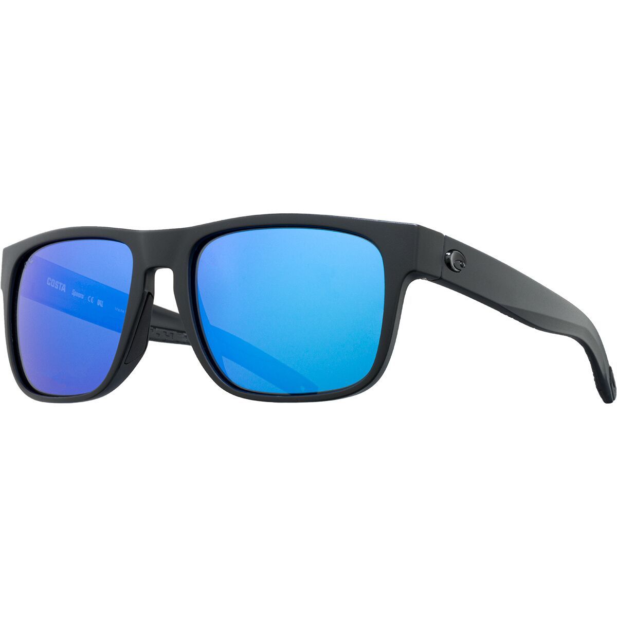 Costa Costa Spearo 580G Polarized Sunglasses Blackout Frame/Blue Mirror 580G, One Size - Men's