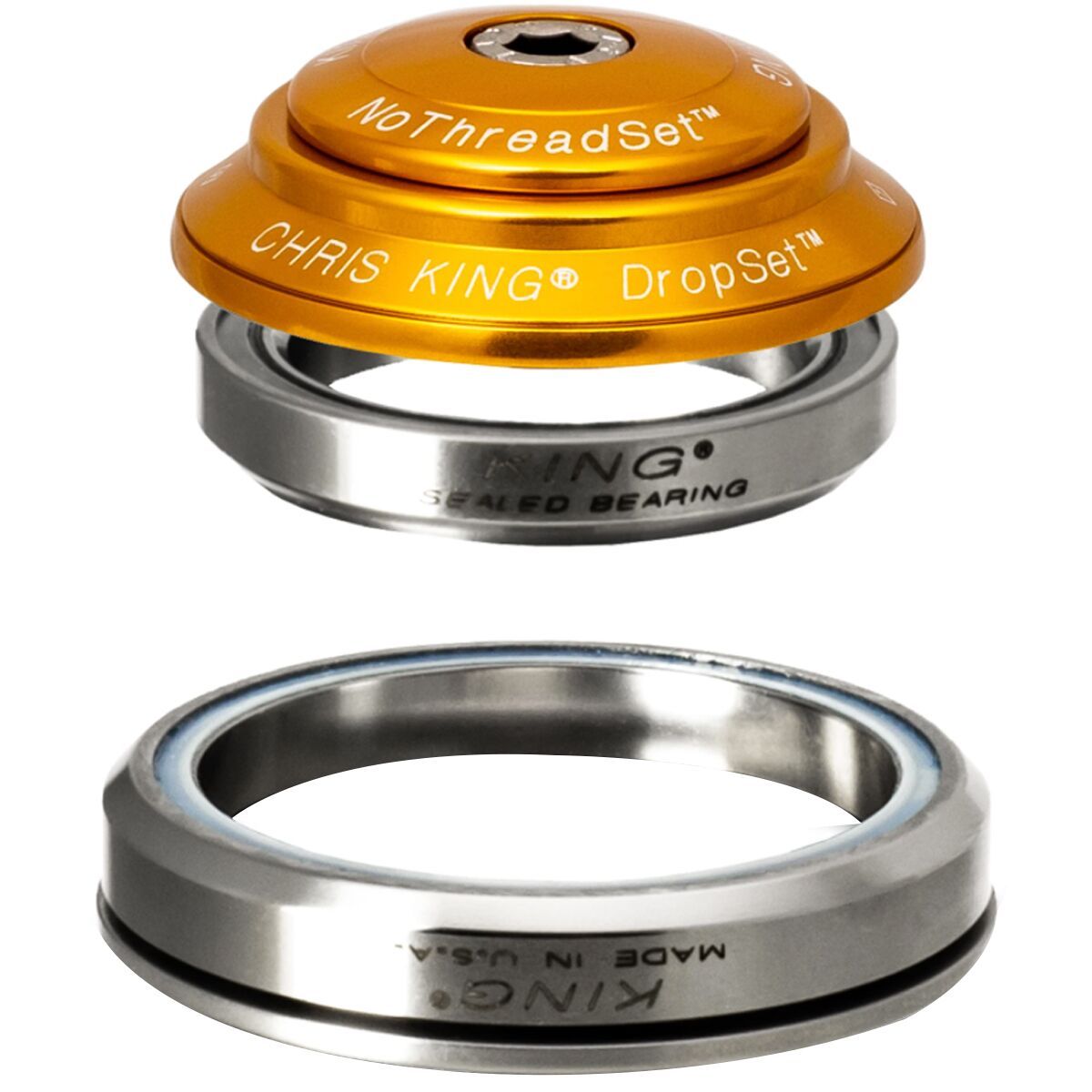 Chris King DropSet 2 Headset Gold, 42mm Upper/52mm Lower