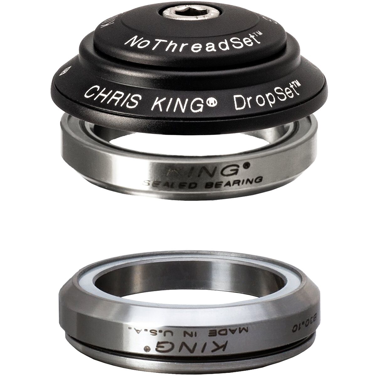 Chris King Dropset 4 Headset Matte Jet, 42mm Upper/42mm Lower