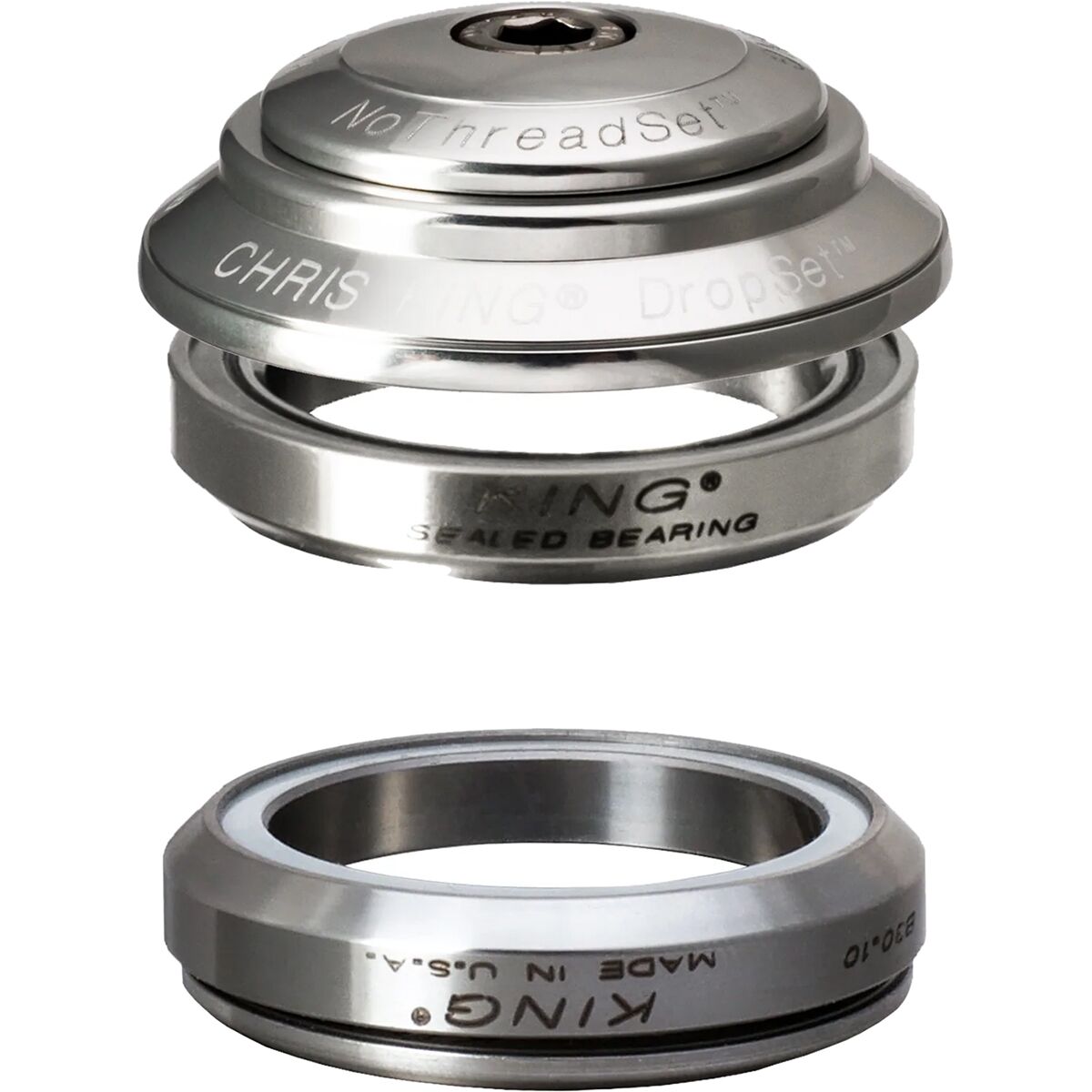 Chris King Chris King Dropset 4 Headset Silver, 42mm Upper/42mm Lower