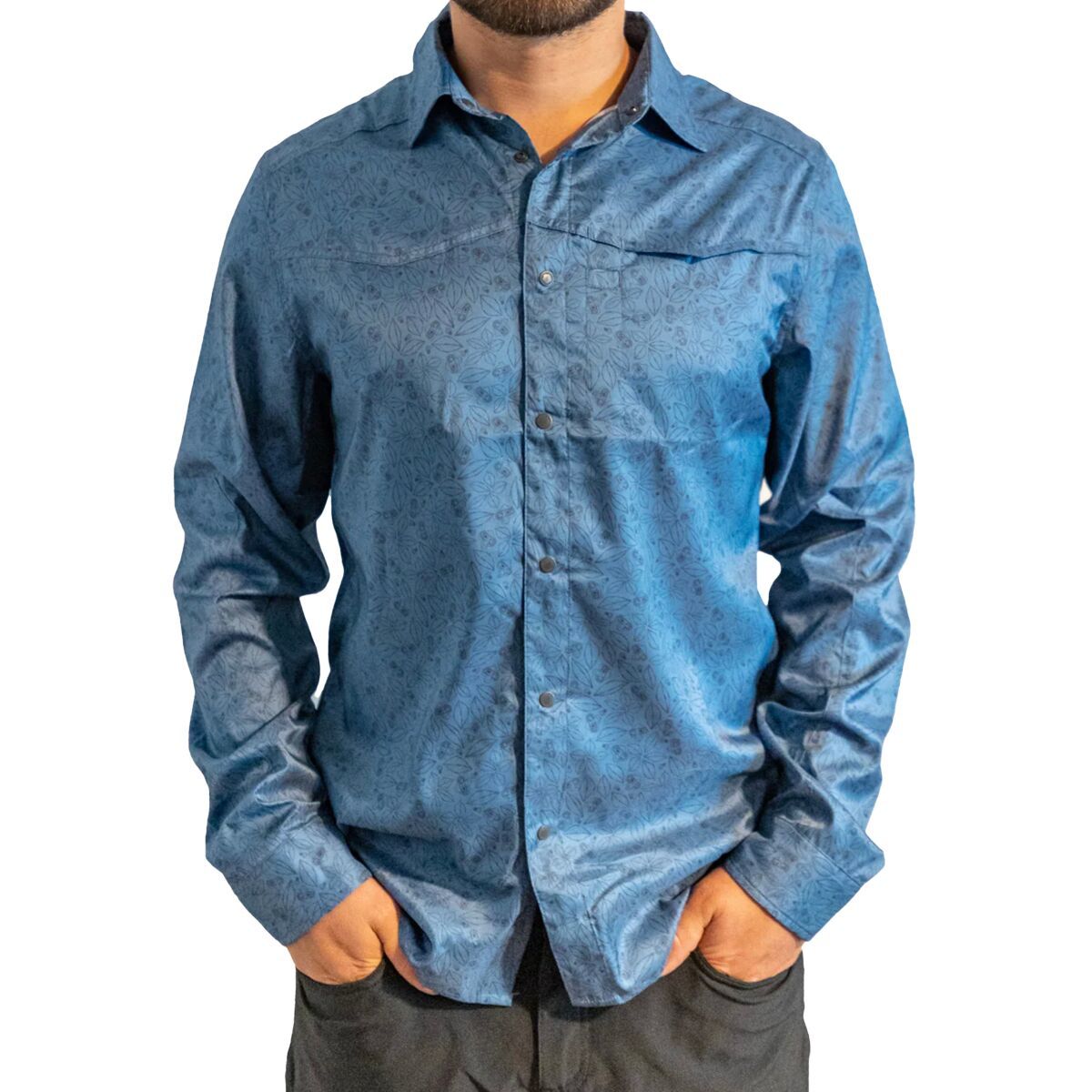 Club Ride Apparel Go Long Print Jersey - Men's Blue Indigo Clip Print, S