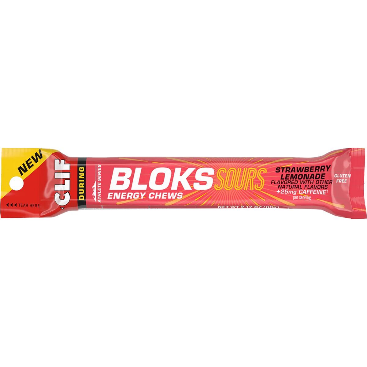 Clifbar Clifbar Shot Bloks Sours Strawberry Lemonade with 25mg Caffeine, Box of 18