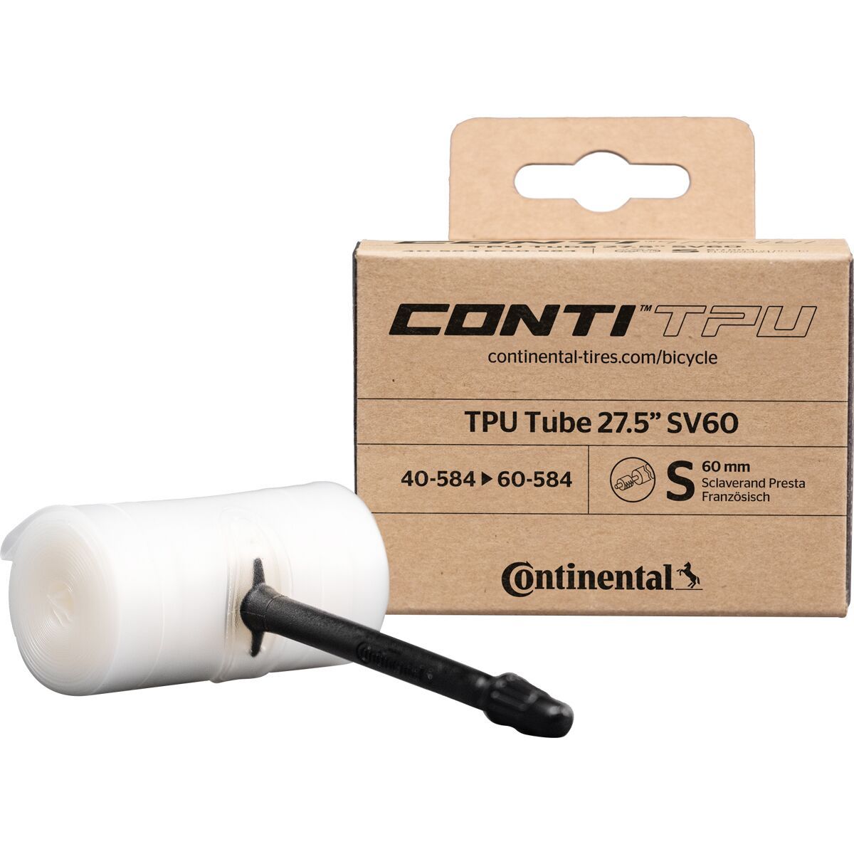 Continental Continental TPU Tube - 27.5in 60mm Presta Valve, 27.5x1.6-2.4in