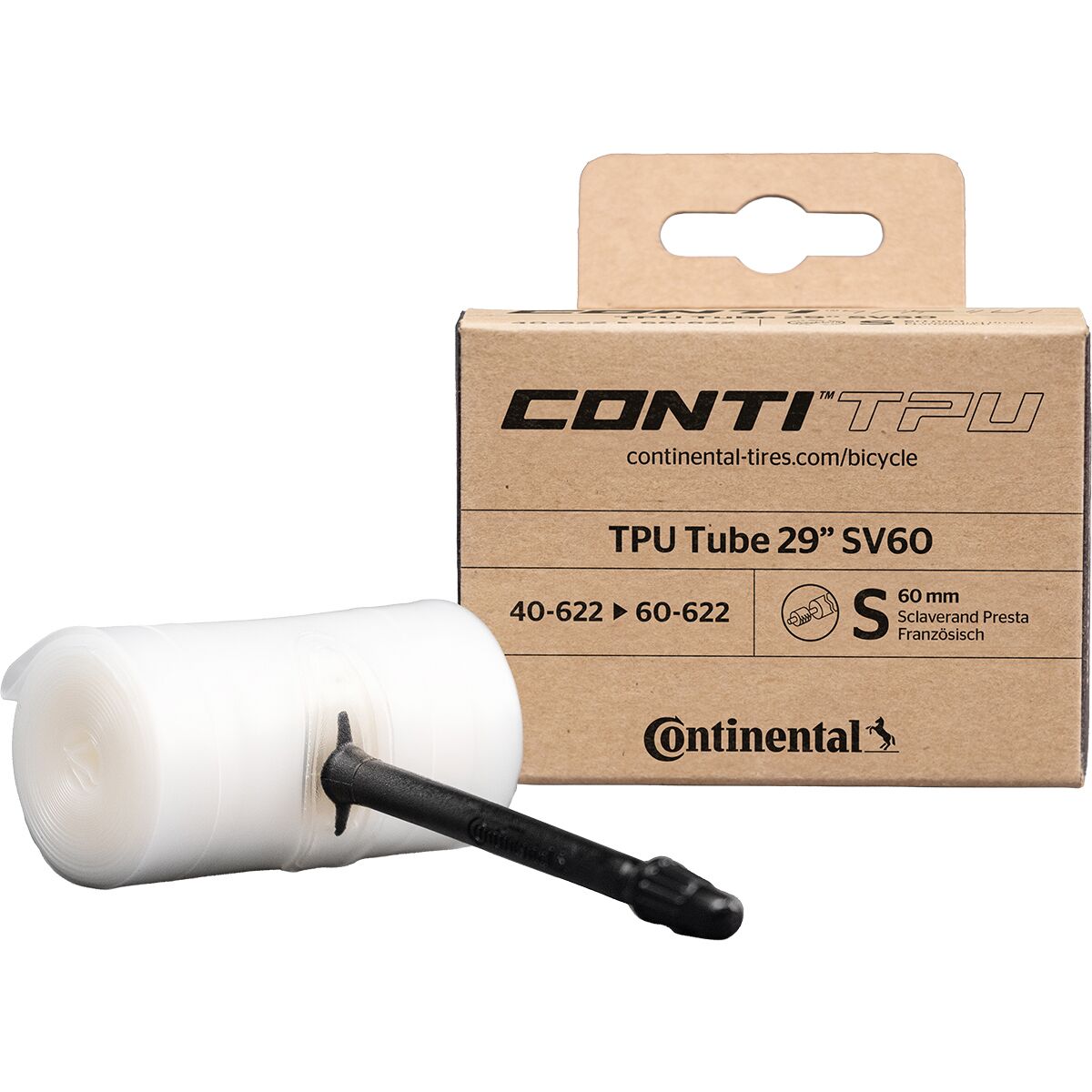 Continental Continental TPU Tube - 29in 60mm Presta Valve, 29x1.6-2.4in
