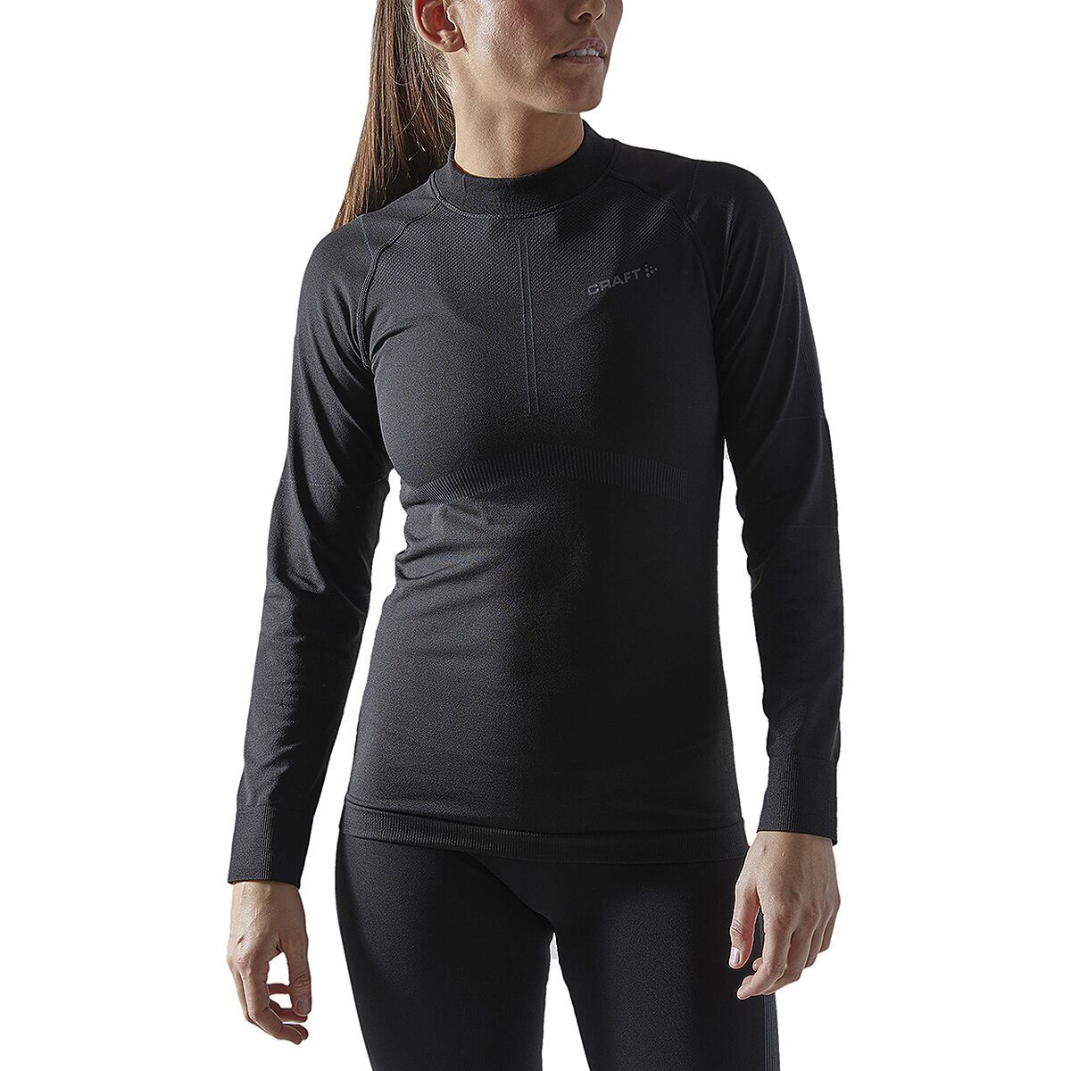 Craft Craft Active Intensity Long-Sleeve Crew Neck Top - Women's Black/Asphalt, M