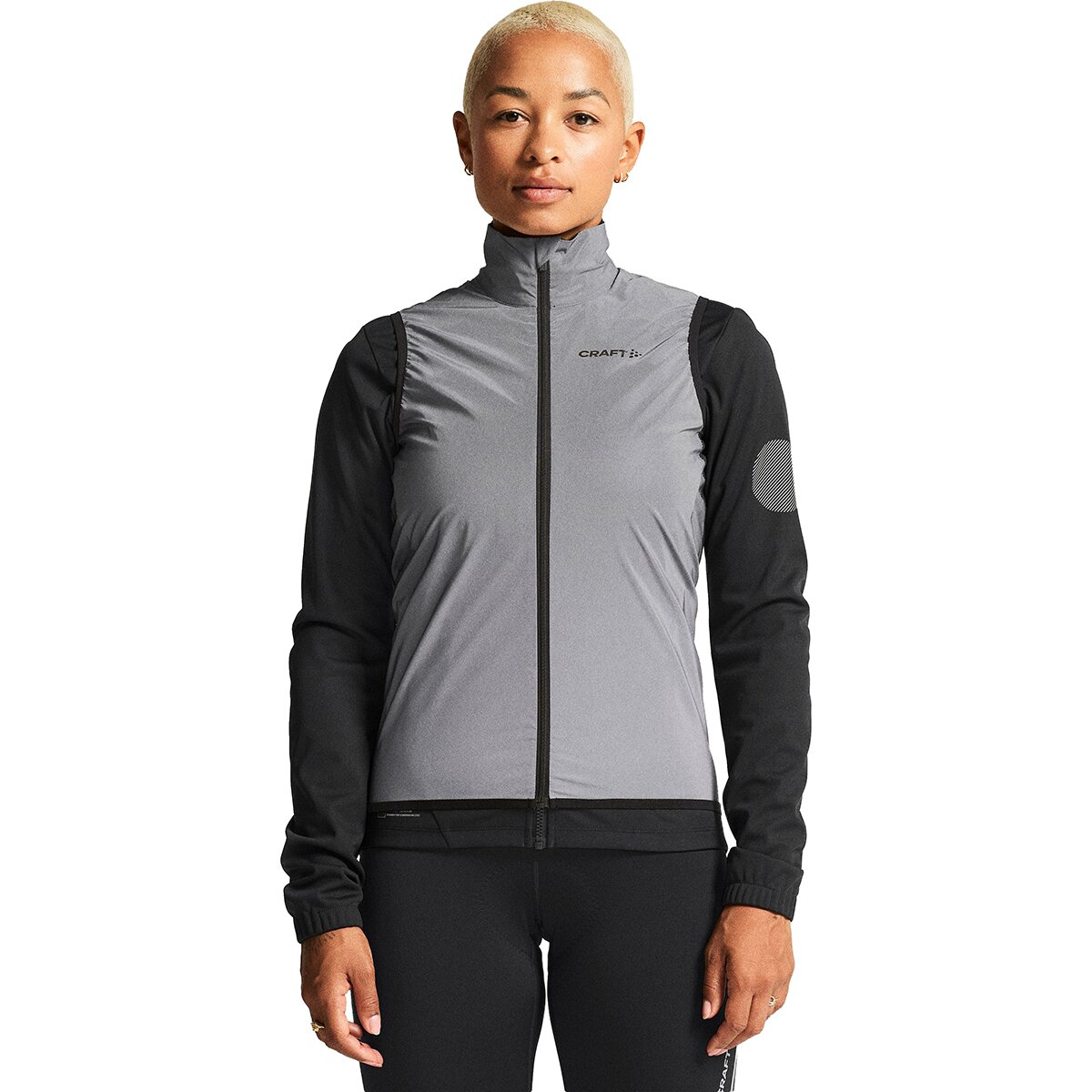 Craft Adv Essence Lumen Wind Vest - Women's Silver Reflective/Black, M